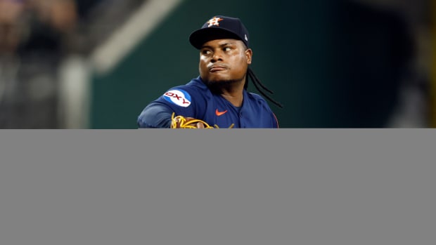 Sep 5, 2023; Arlington, Texas, USA; Houston Astros starting pitcher Framber Valdez (59) throws a pitch in the fifth inning against the Texas Rangers at Globe Life Field. Mandatory Credit: Tim Heitman-USA TODAY Sports  